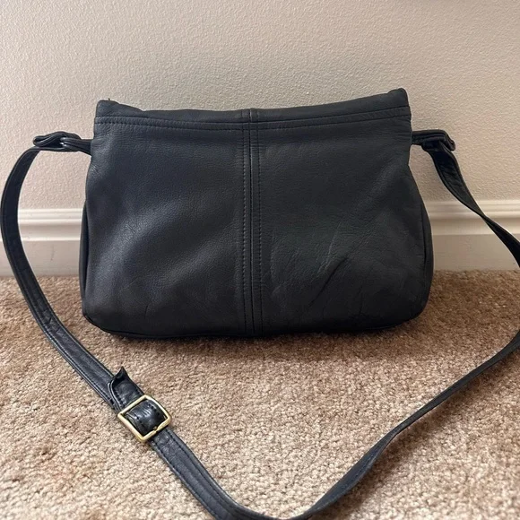 Victoria leather company purse Crossbody Flap Front Black - Picture 2 of 8